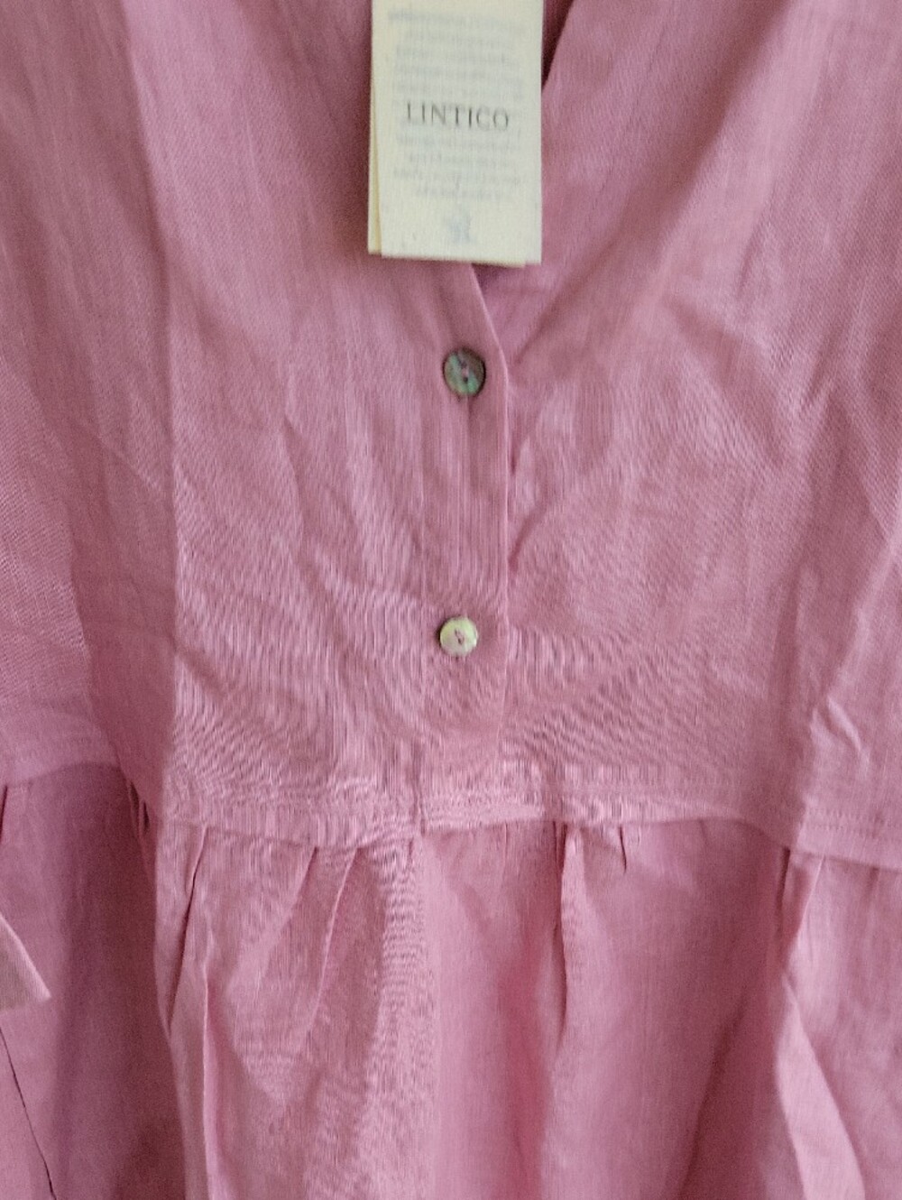 Linen Midi Dress in Dusty Pink - LINTICO - Picture 4 of 10